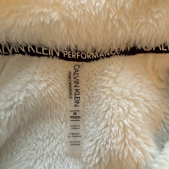 Calvin Klein Cream Fleece Half-Zip Pullover - Picture 4 of 6